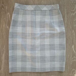 Gray Plaid Pencil Skirt
